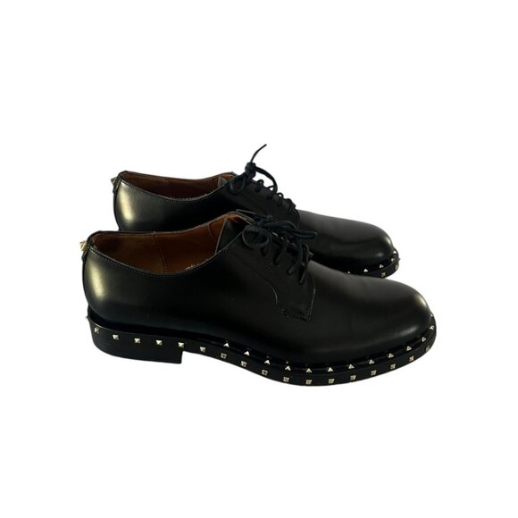 Valentino Garavani Rockstud Derby Loafers Matte Calfskin Black Size 39 NEW Flats - Picture 5 of 10